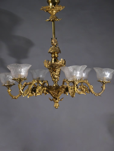 Pair of 6-Light Archer Warner Gothic Revival Chandeliers